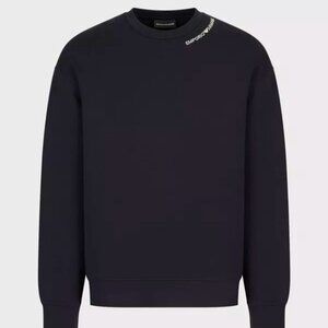 Emporio Armani Men Double-Jersey Sweatshirt With Logo Embroidery At The Neckline